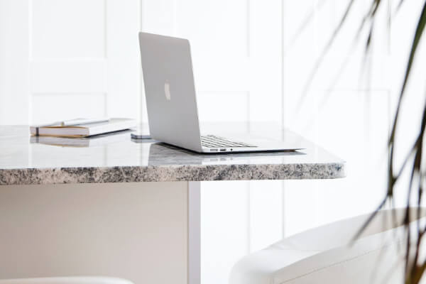Laptop on top of counter, Office & Paper Management